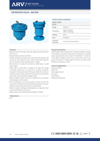 Catalogue ARV valve - gate valves, check valves | PDF