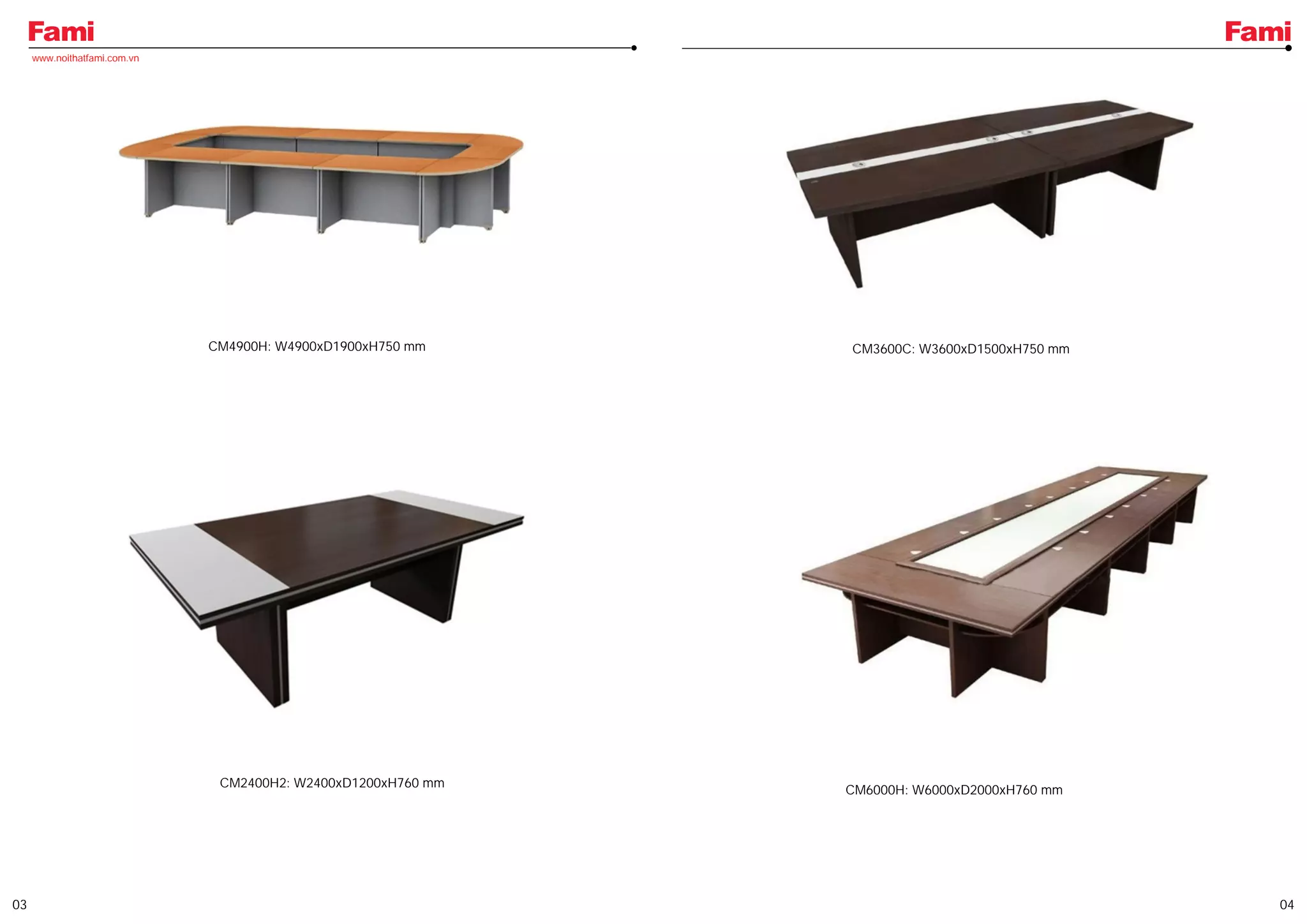 Catalogue bàn họp văn phòng Fami