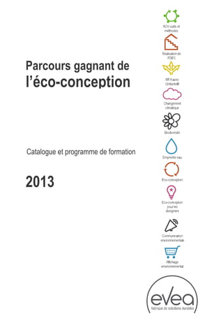 Catalogue et programme de formation
2013
Parcours gagnant de
l’éco-conception
 