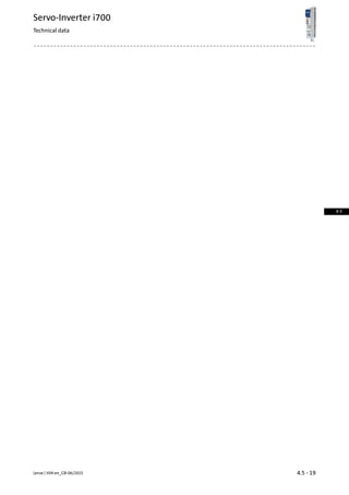 4.5 - 19Lenze | V04-en_GB-06/2015
Servo-Inverter i700
Technical data
4.5
 