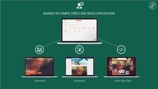 GAGNEZ DU TEMPS, CRÉEZ UNE SEULE APPLICATION
Microsite Facebook Votre Site Web
 