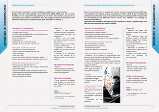 strategies de communication   CREER SON SITE INTERNET
                              CReer son site internet                                                                                     PROMOUVOIR SON ACTIVITE GRAVE AUX
                                                                                                                                          promouvoir son activite grace aux reseaux sociaux




                                                                                                                                                                                                                                             strategies de communication
                              Une entreprise présente sur internet améliore sensiblement sa communication.                                Assurer une présence sur un ou plusieurs réseaux sociaux est aujourd’hui essentielle pour
                              Quelque soit votre statut (artisan, chef d’entreprise, EURL, SARL…) ou votre secteur                        une entreprise. Les réseaux sociaux constituent un moyen rapide de faire connaître les
                              d’activité, un site web permet de présenter à vos clients votre activité, vos prix et les                   activités de son entreprise avec une instantanéité unique. Il est indispensable de comprendre
                              avantages qu’ils auront à vous contacter. Vous leur simplifiez cette prise de contact en leur               les caractéristiques des différents réseaux sociaux afin d’élaborer une stratégie de
                              offrant d’autres moyens de communication (mail, formulaire de contact…)                                     communication efficace.
                                                                                                                                          Optimiser votre visibilité sur les réseaux sociaux nécessite un temps d’apprentissage, aussi
                                                                                                                                          bien pour les entreprises que pour les salariés.


                              contenu de la formation                                             OBJECTIFS                               contenu de la formation                                       OBJECTIFS
                              . 1er JOUR : Les bases de la création de sites internet             - Créer un site internet                . Les bases des réseaux sociaux                               - Mesurer les enjeux des
                              - Pourquoi créer un site ?                                          professionnel avec Wordpress            - Qu’appelle-t-on réseaux sociaux?                            nouveaux usages des médias
                              - Les différentes possibilités (blog, forum, Ecommerce...)          - Personnaliser son site à sa           - Quels sont les réseaux sociaux principaux?                  sociaux
                              - Le vocabulaire du webmaster                                       convenance                              - Le vocabulaire des réseaux sociaux                          - Se familiariser avec les
                              - Le nom de domaine                                                 - Obtenir tous les outils               - L’intérêt de votre présence sur les réseaux sociaux         réseaux sociaux (Facebook,
                              - L’hébergement                                                     permettant de gérer seul son                                                                          Twitter, Google Plus, Viadeo,
                              - Découverte de l’univers Wordpress                                 site internet                           . Cerner les enjeux de l’identité numérique                   YouTube, Netvibes...)
                              - Création du menu de votre site internet                           - Mettre en place une stratégie         - Se rendre visible sur le Web                                - Comprendre le fonctionnement
                                                                                                  de communication web                    - Etre identifié, connu et reconnu                            de ces outils
                              2ème JOUR : Création de votre site                                  - Apprendre à alimenter et              - Harmoniser son profil                                       - Apprendre à alimenter et
                              - Installation du module Wordpress                                  modifier seul le contenu de son         - Forger et maîtriser sa réputation                           modifier seul le contenu de ces
                              - Choisir l’apparence générale de son site                          site internet                                                                                         médias sociaux
                              - Créer ses pages                                                   - Procéder à la promotion               . Mise en pratique opérationnelle et ateliers                 - Intégrer les médias sociaux
                              - Gérer son menu                                                    de son site internet via le             - Facebook : de la création au paramétrage d’une              dans     sa      stratégie   de
                              - Insérer des médias (photos, illustrations, vidéos, ...)           référencement et les réseaux            présence société (création de Page Fan et découverte          communication
                              - Enrichir le contenu (calendrier, recherche, plan, liens...)       sociaux                                 de l’outil d’administration de Facebook)
                                                                                                                                          - Twiter : développer une présence professionnelle (de
                              3ème JOUR : Savoir promouvoir son site                                                                      la création à la gestion d’un profil Twitter, codes et        méthodes pédagogiques
                              - Qu’est-ce que le référencement ?                                  méthodes pédagogiques                   usages de Twitter)                                            - Théorie
                              - Référencer son site sur les principaux moteurs de                 - Théorie                               - Viadeo : de la création de                                  - Mise en pratique immédiate
                              recherche (Google)                                                  - Mise en pratique immédiate            votre page Entreprise à                                       - Conseils personnalisés pour
                              - Utiliser les réseaux sociaux pour promouvoir le site              - Conseils personnalisés pour           l’animation de réseaux                                        chacun des stagiaires
                              - Comprendre et suivre les statistiques de fréquentation            chacun des stagiaires
                              de son site (Google Analytics)                                                                              . Stratégie
                              - Discussion de cas pratiques                                                                               - Comment être présent                                        profil des stagiaires
                                                                                                  profil des stagiaires                   sur plusieurs réseaux?                                        - Toute personne souhaitant
                                                                                                  - Toute personne souhaitant             - Quand poster? quand                                         améliorer sa visibilité sur le web
                                                                                                  créer et gérer un site internet         tweeter?                                                      grâce aux médias sociaux
                                                                                                  dans l’objectif de promouvoir
                                                                                                  son activité                            . Indicateurs clés et mesure
                                                                                                                                          de performance                                                Tarif
                                                                                                                                          - Les outils et services de                                   950€ HT les deux jours *
                                                                                                  Tarif :                                 mesure
                                                                                                  1350€ HT les trois jours*               - Les indicateurs qualitatifs                                 * Tarif en vigueur du 01/09/2012
                                                                                                                                          et quantitatifs à prendre en                                  au 01/02/2013
                                                                                                  * Tarif en vigueur du 01/09/2012
                                                                                                  au 01/02/2013                           compte
                                                                                                                                          - Discussion de cas
                                                                                                                                          pratiques


                   7                                                                                        Revi Performances /2012       Revi Performances /2012                                                                            8
                                                                                              Catalogue des formations professionnelles   Catalogue des formations professionnelles
 