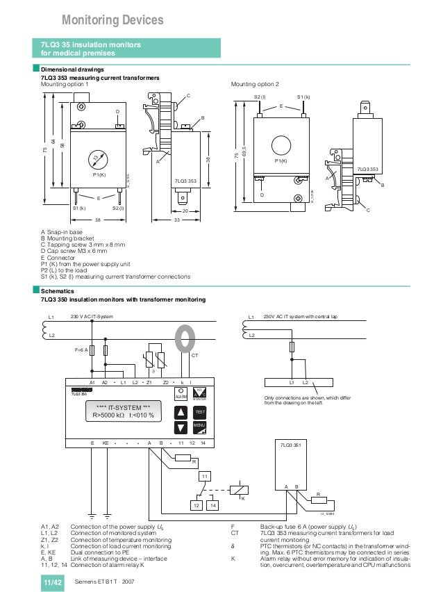 Thông số kĩ thuật siemens monitoring devices