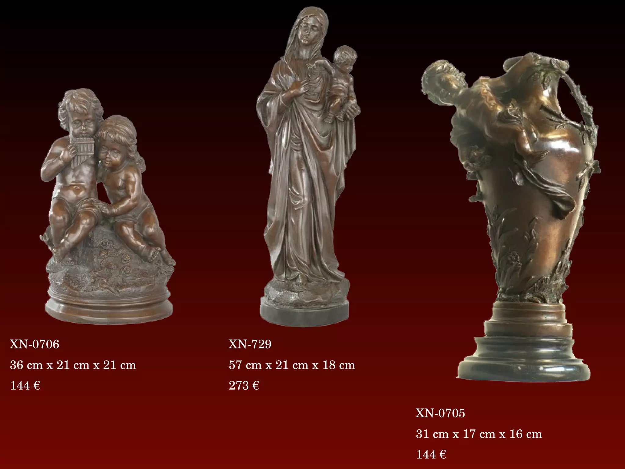 XN-0706 36 cm x 21 cm x 21 cm 144 € XN-729 57 cm x 21 cm x 18 cm 273 € XN-0705 31 cm x 17 cm x 16 cm 144 € 
