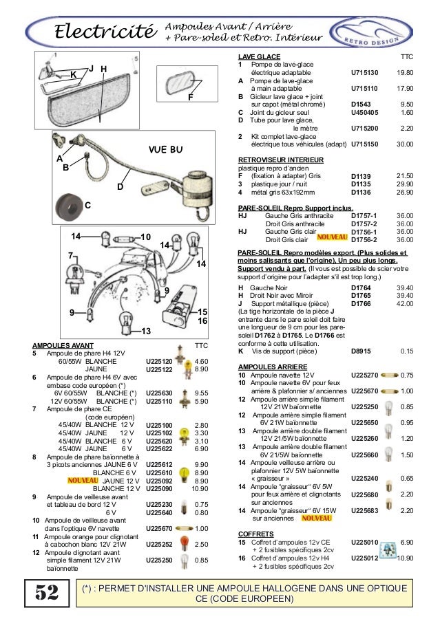 Catalogue pièces détachées 2cv Dyane Acadiane Mehari Ami 6
