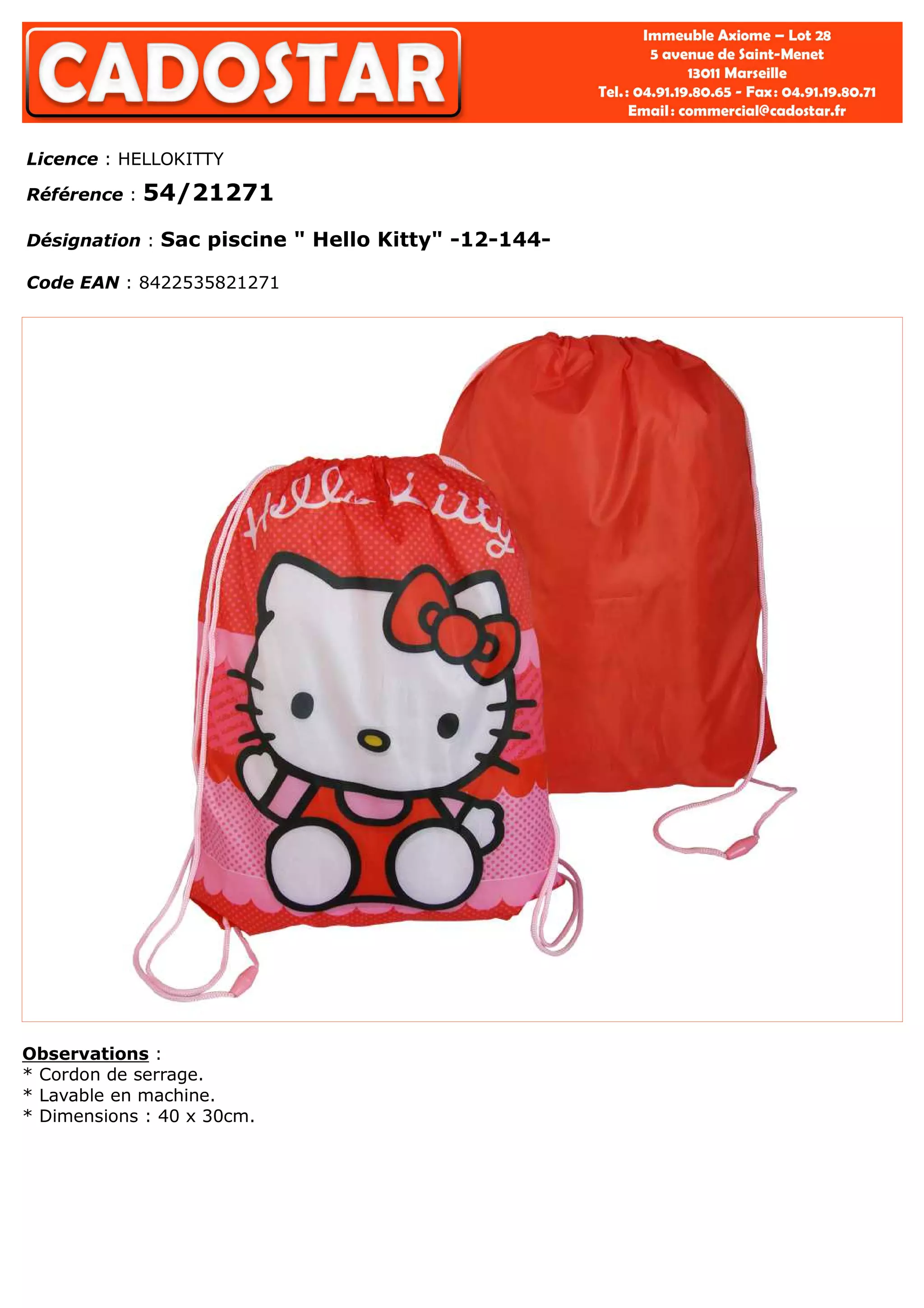 Licence : HELLOKITTY
Référence :

54/18905

Désignation : Carnet + stylo "Hello Kitty" -192Code EAN : 8422535818905

Observations :
Contient : 1 carnet à spirale, 1 stylo bille.

 