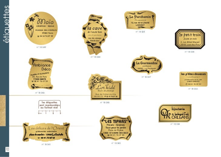Catalogue Etiquettes boutiques