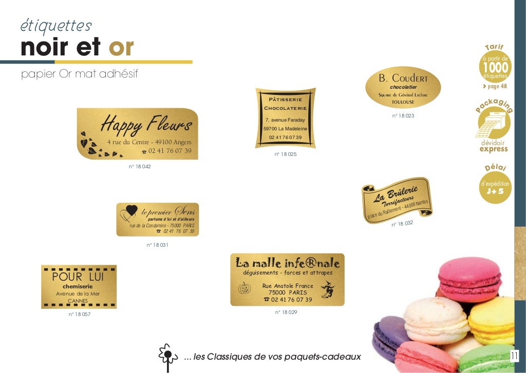 Catalogue Etiquettes boutiques