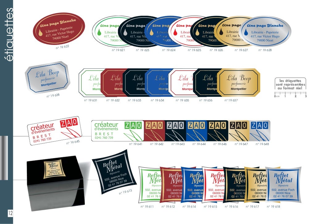 Catalogue Etiquettes boutiques