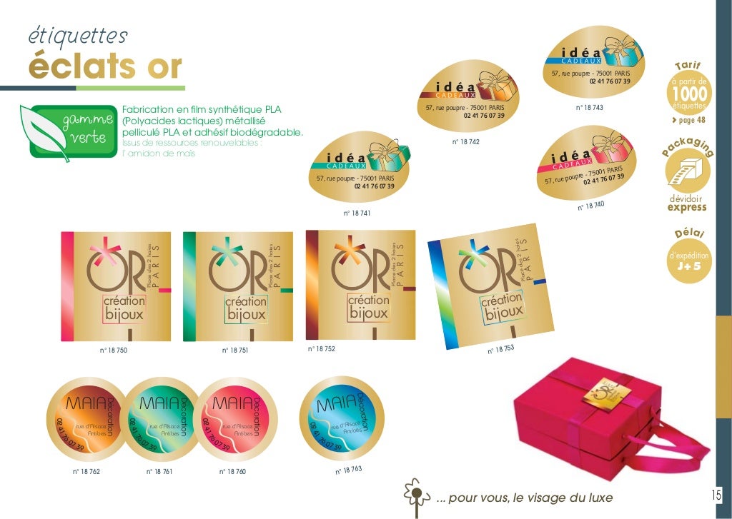 Catalogue Etiquettes boutiques