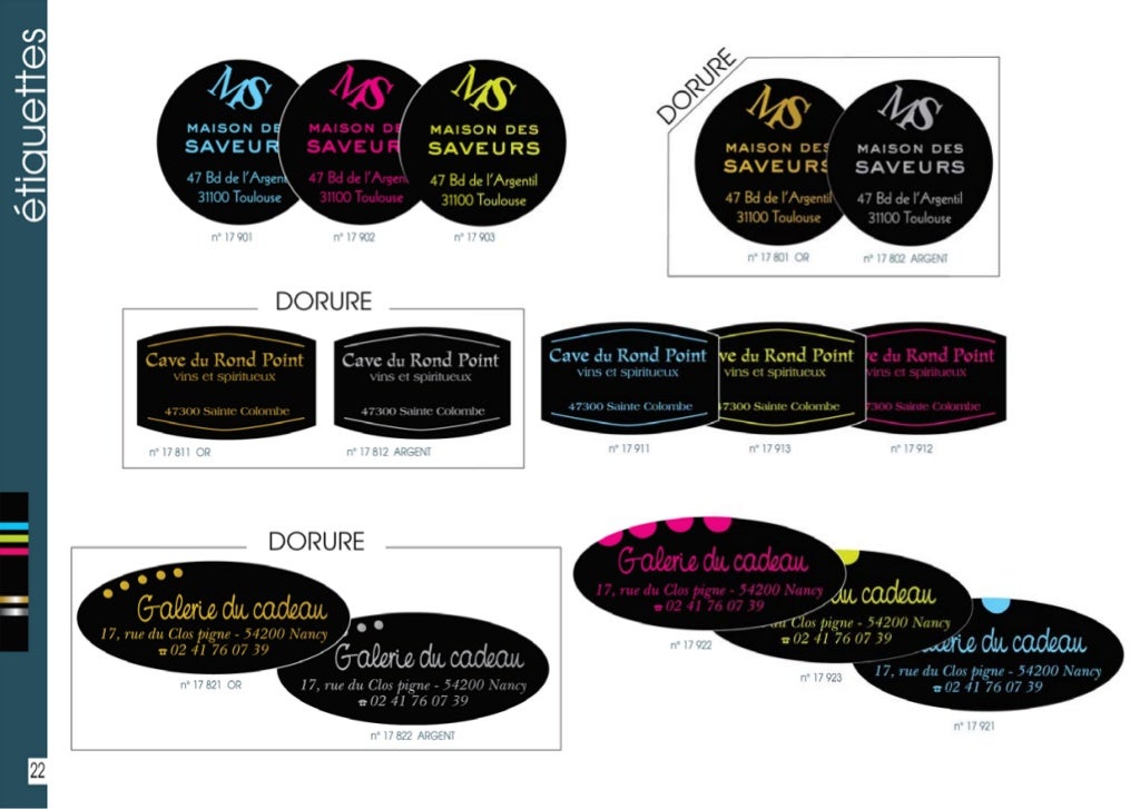Catalogue Etiquettes boutiques