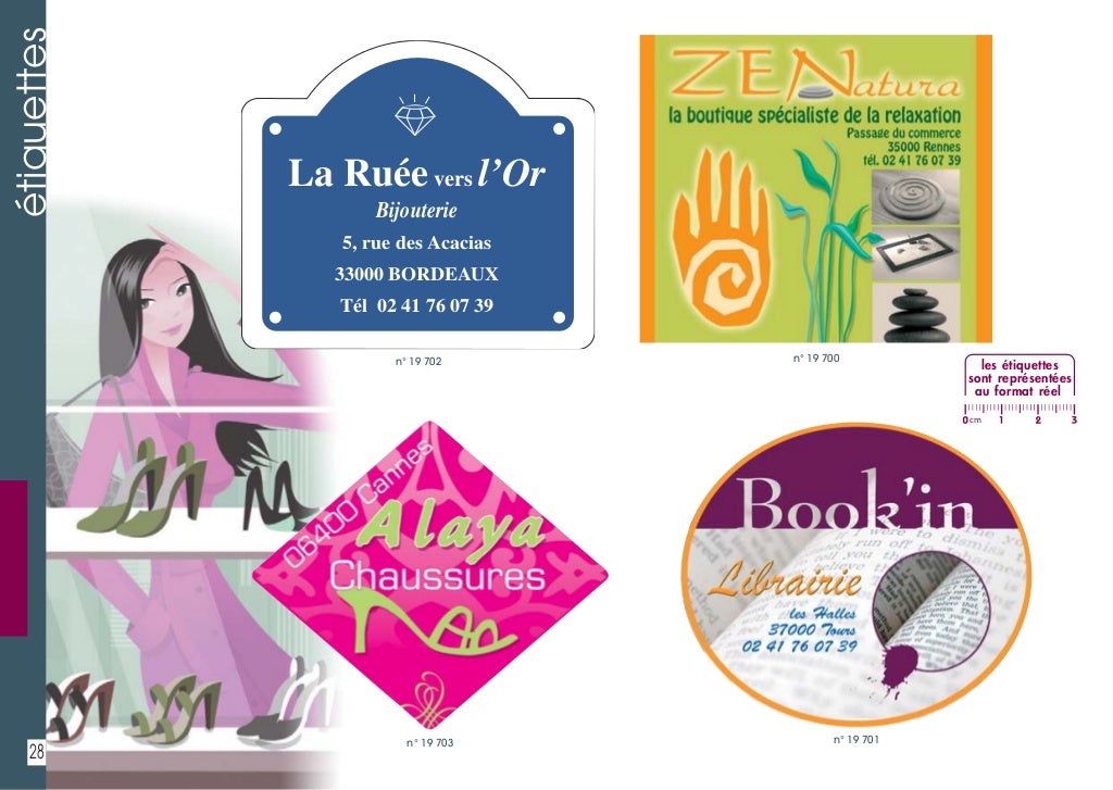Catalogue Etiquettes boutiques