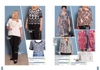 JURA&ANJOU
POITOU
RENNES
VOSGESARIEGE
ALPES15 pantalon ANJOU
27€
POITOU
ALPES
14 15
(renouvellementfréquentdesimprimés)
24 POITOU:			 25€
Haut manches courtes, détails encolure
Noir / Blanc, Bleu	 M - L – XL
93% Polyester, 7% Elasthanne
23 JURA:			 25€
Haut uni manches courtes, col carré
Blanc cassé	 M - L – XL – XXL
93% Polyester, 7% Elasthanne
25 ALPES:			 36€
Veste habillée zippée, col Mao
Blanc/Noir, Gris/Blanc cassé	 M - L – XL – XXL
100% Polyester
27 RENNES:			 59€
Ensemble jupe doublée, 10 lès + haut fluide
MOTIF UNIQUE	 M - L – XL
92% Polyester, 8% Spandex
26 VOSGES:			 25€
Haut avec manches 3/4
MOTIF UNIQUE	 M - L – XL – XXL
93% Polyester, 7% Elasthanne
28 ARIEGE:			 45€
Robe ouverte dans le dos
MOTIF UNIQUE	 44, 46, 48, 50, 52, 54, 56
100% Polyester
23 Haut JURA
25€
24 Haut POITOU
25€
27 Ensemble Jupe RENNES
59€
26 Haut VOSGES
25€
28 Robe ARIEGE
45€25 Veste ALPES
36€
25 Vestes ALPES
36€
 