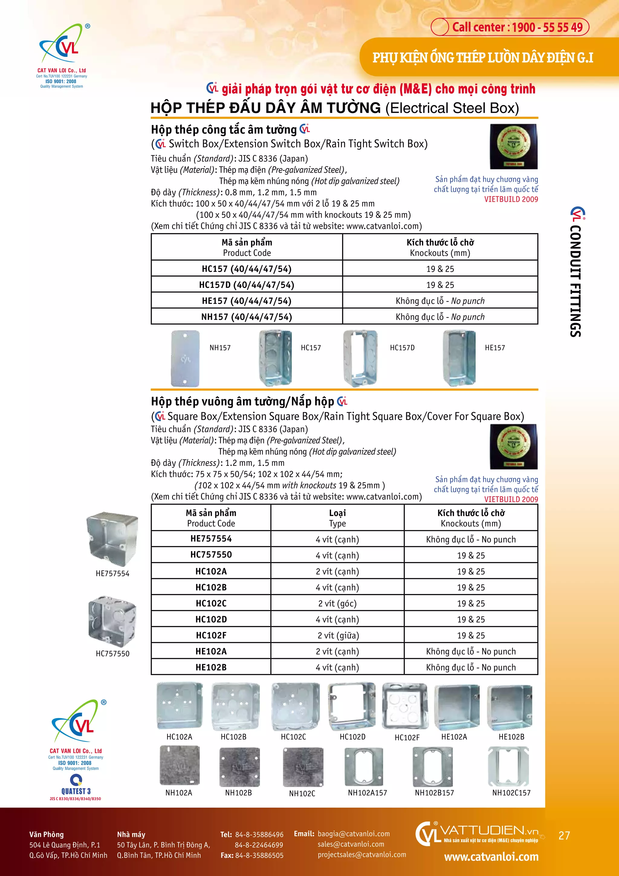 Catalogue CTY Thiết Bị Điện Cát Vạn Lợi Ống luồn dây điện Ống ruột