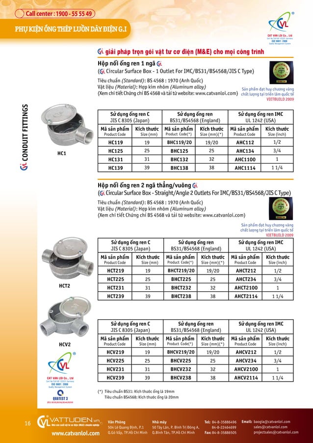 Catalogue CTY Thiết Bị Điện Cát Vạn Lợi Ống luồn dây điện Ống ruột