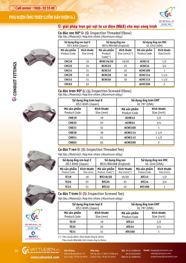 Catalogue CTY Thiết Bị Điện Cát Vạn Lợi Ống luồn dây điện Ống ruột