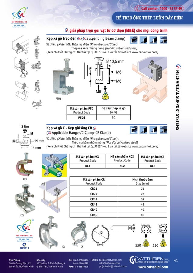 Catalogue CTY Thiết Bị Điện Cát Vạn Lợi Ống luồn dây điện Ống ruột