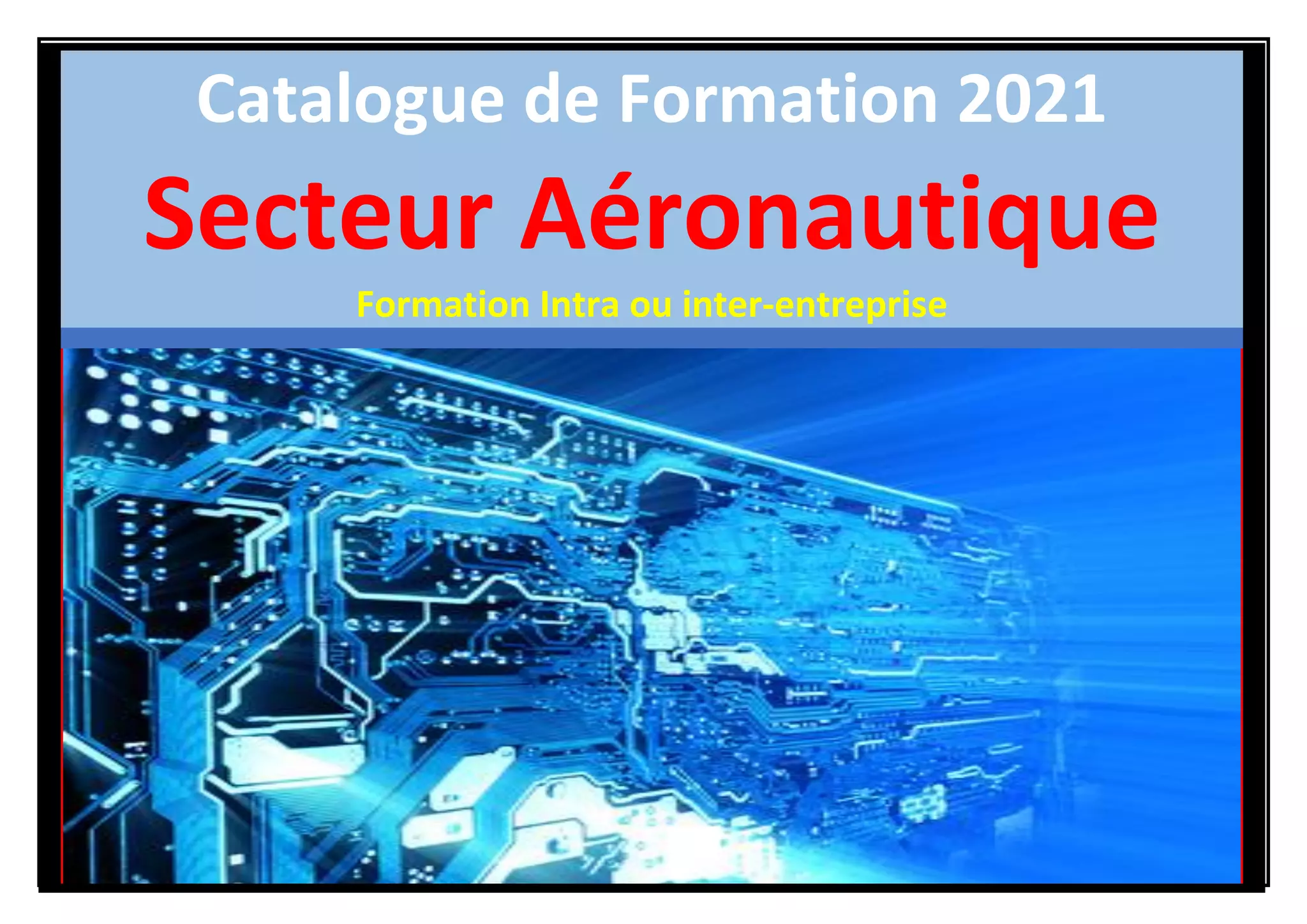 Catalogue de formation 2021 Aéronautique