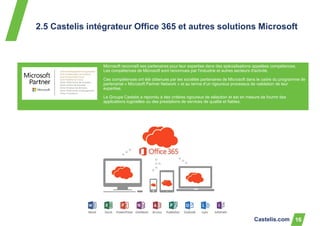 Castelis.com 16
Microsoft reconnaît ses partenaires pour leur expertise dans des spécialisations appelées compétences.
Les...
