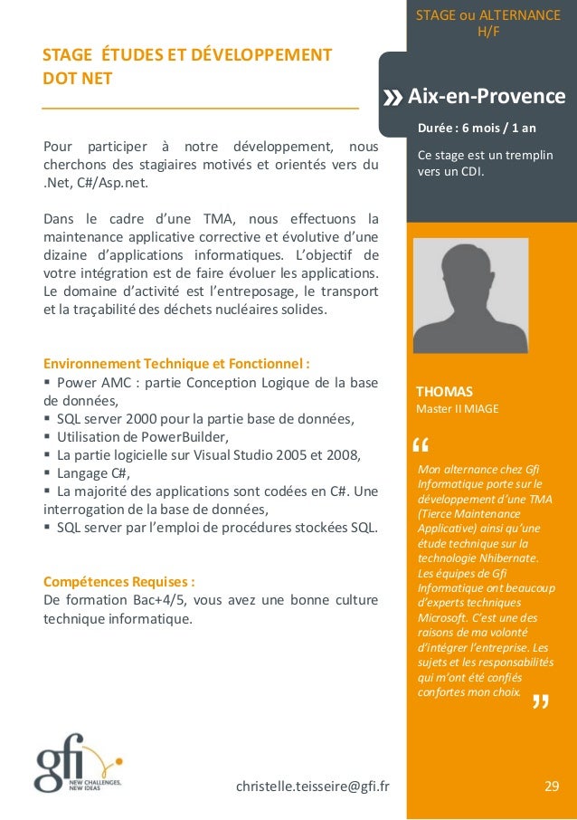 Catalogue de stages et d'alternances - Gfi Informatique Catalogue de stages et d'alternances - Gfi Informatique