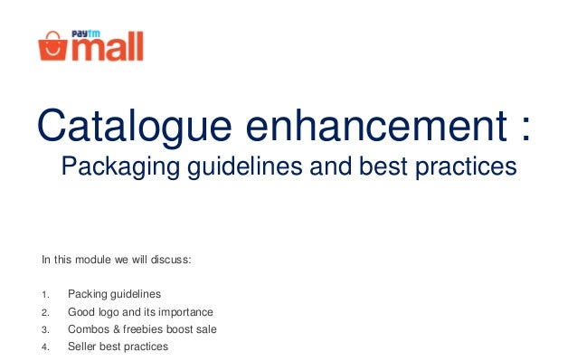 Packaging Best Practices Packaging Best Practices