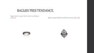 BAGUESTRESTENDANCE.
Bague lauriers en argent rhodié et pierres synthétiques.
2,23G.40€ Bague en argent rhodié et oxyde de zirconium.3,90G. 44€
 