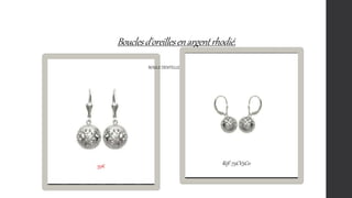 Bouclesd'oreillesenargentrhodié.
39€ Réf: 75CV5C0
BOULE DENTELLE
 