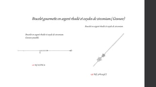 Braceletgourmetteenargentrhodiéetoxydesdezirconium.(Gravure)
Bracelet en argent rhodié et oxyde de zirconium.
Gravure possible.
22€ Réf: 87EP8C18
Bracelet en argent rhodié et oxyde de zirconium.
25€ Réf: 31HL053CZ
 