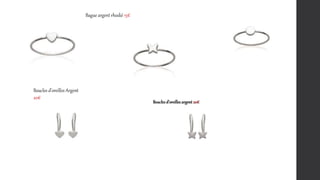 Bague argent rhodié 15€
Boucles d’oreilles argent 20€
Boucles d’oreilles Argent
20€
 