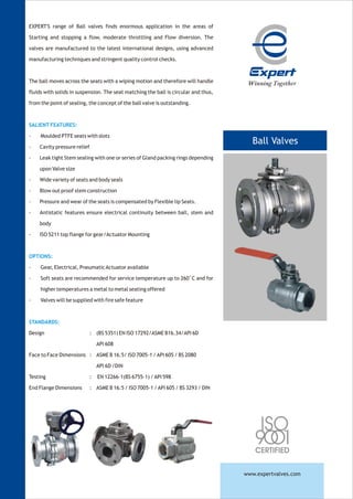 Catalogue for  expert  ball valves