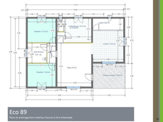 Eco 89
Plans et aménagement intérieur fournis à titre d’exemple   12
 