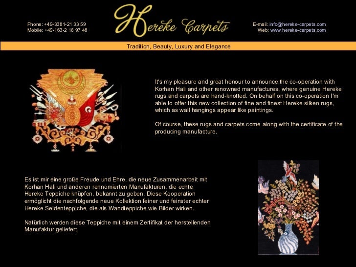 Current Catalogue Hereke Carpets