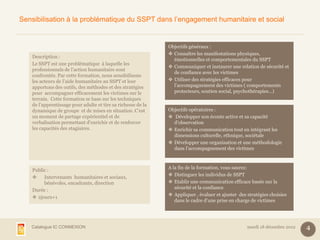 Sensibilisation à la problématique du SSPT dans l’engagement humanitaire et social


                                     ...
