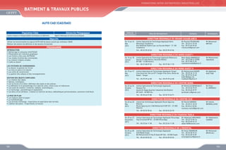 FORMATIONS INTER-ENTREPRISES INDUSTRIELLES

Batiment  Travaux Publics
AUTO CAD (CAO/DAO)
Population Cible

Démarche Pédagogique

Cadres moyens et Responsables techniques en bâtiment

Apport théorique et exercices pratiques

Dates de
déroulement

PROGRAMME
INTRODUCTION
•	 Démarrage et utilisation d’AUTOCAD
•	 Présentation de l’interface graphique
•	 Les fichiers crées avec AUTOCAD
•	 Les modes d’entrée des commandes
•	 La création d’objets simples
•	 L’aide au dessin
LES SYSTEMES DE COORDONNEES 
•	 Le dessin, la gestion de l’écran
•	 La mise en place d’un dessin
•	 Les outils de construction
•	 La gestion des calques et des renseignements
GESTION DES OBJETS COMPLEXES
•	 La création des objets
•	 Splines, multilignes…
•	 Les écritures et le texte / définition des styles et des polices…
•	 La définition et le paramétrage d’un style de cotes, mises à jour et tolérances
•	 Les outils de cotation / linéaires, radiales, automatiques…
•	 Le hachurage : paramétrage et exploitation
•	 Les blocs et les attributs : création et insertion de blocs, bibliothèques personnalisées, extraction d’attributs
LA MISE EN PLAN 
•	 Les espaces objet et papier
•	 Le multifenêtrage
•	 Les formats d’échange : importation et exportation des formats
•	 L’édition des plans : l’imprimante, le traceur

Contacts

Animateurs

DIRECTION REGIONALE DU GRAND CASABLANCA

Objectifs
Utiliser les fonctionnalités du logiciel AUTO CAD de dessin assisté par ordinateur (DAO)
Réaliser des dessins de définition et des dessins d’ensemble

Sites de déroulement

Du 14 au 16
Mai
2013

Institut Spécialisé de Technologie Appliquée Génie
Mécanique Casablanca
Rue Abdelhak Kadmiri par rue Socrate Maârif - 21 100
Casablanca
Tél. : 05 22 39 22 53

Mr Rachid FOUNOUNE
Tél. : 05 22 61 93 33
Fax : 05 22 60 39 65
r.founoune@gmail.com

Mr Mohamed
MIFTAH

Fax : 05 22 39 47 04

DIRECTION REGIONALE DU NORD OUEST I
Du 16 au 18
Janvier
2013

Institut Spécialisé de Technologie Appliquée Maâmoura
Avenue Erriada Kénitra, Nouvelle Médina
BP 580 - 14 000 Kénitra
Tél. : 05 37 38 07 53

Fax : 05 37 38 11 70

Mme Nadia MAMDOUH
Tél. : 05 37 80 31 07/08
Fax : 05 37 80 31 09
mamdouhnadia@yahoo.fr

Mr Mohammed
HASHOUS

DIRECTION REGIONALE DU NORD OUEST II
Du 15 au 17
Mai
2013

Institut Spécialisé de Technologie Appliquée Tanger
Free Zone Ilot 104 Lot N°1 Tanger Free Zone, Route de
Rabat - Tanger
Tél. : 05 39 39 44 58

Fax : 05 39 39 44 58

Mr Mohammed KADIRI
Tél. : 05 39 34 13 15
Fax : 05 39 94 26 60
kadiri@ofppt.ma
medkadiri@yahoo.fr

Mr Abdelhak
KHETTAB

DIRECTION REGIONALE DU CENTRE NORD
Du 22 au 24
Octobre
2013

Institut Spécialisé de Technologie Appliquée
Nargiss Fès
Aouint El Hajjaj Quartier Industriel Sidi Brahim
BP 2625 - 30 000 Fès
Tél. : 05 35 64 01 88

Mr Mohamed BENKHALTI
Tél. : 05 35 60 70 07
Fax : 05 35 60 39 97
benkhalti.m@gmail.com

Mr Omar
EL AMRAOUI

Fax : 05 35 73 34 91

DIRECTION REGIONALE DU CENTRE SUD
Du 23 au 25
Mai
2013

Institut de Technologie Appliquée Route Agouray
Meknès
Route Agouray km 3 Bd Mohamed VI BP 251 - 51 050
Meknès
Tél. : 05 35 53 78 34

Mr Rachid MAMAN
Tél. : 05 35 51 33 52
Fax : 05 35 61 02 04
mamane.rachid@gmail.com

Mr Hamid
BENMALLOUK

Fax : 05 35 45 26 93

DIRECTION REGIONALE DU CHAOUIA TADLA
Du 25 au 27
Novembre
2013

Institut Spécialisé de Technologie Appliquée Khouribga
Hay Errachad BP 81 - 25 000 Khouribga

Du 03 au 05
Octobre
2013

Institut Spécialisé de Technologie Appliquée
Sidi Mâafa Oujda
Bd Mohammed VI Hay El Qods BP 364 - 60 000 Oujda

Tél. : 05 23 56 11 38

Fax : 05 23 56 11 38

Mr Abdellatif ABOUMAZI
Tél. : 05 23 72 06 14
Fax : 05 23 40 44 13
abdel-86@hotmail.com

Mr Abdelhakim
CHARAF

DIRECTION REGIONALE DE L’ORIENTAL

Tél. : 05 36 50 02 26

102

Fax : 05 36 50 03 56

Mr Omar AQAMOUR
Tél. : 05 36 68 74 61
Fax : 05 36 68 74 87
omaraqamour@yahoo.fr

Mr Mohamed
BOUHLALI

103

 