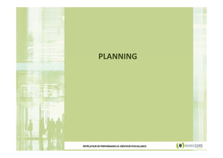 PLANNING

RÉVÉLATEUR DE PERFORMANCE & CRÉATEUR D'EXCELLENCE

 