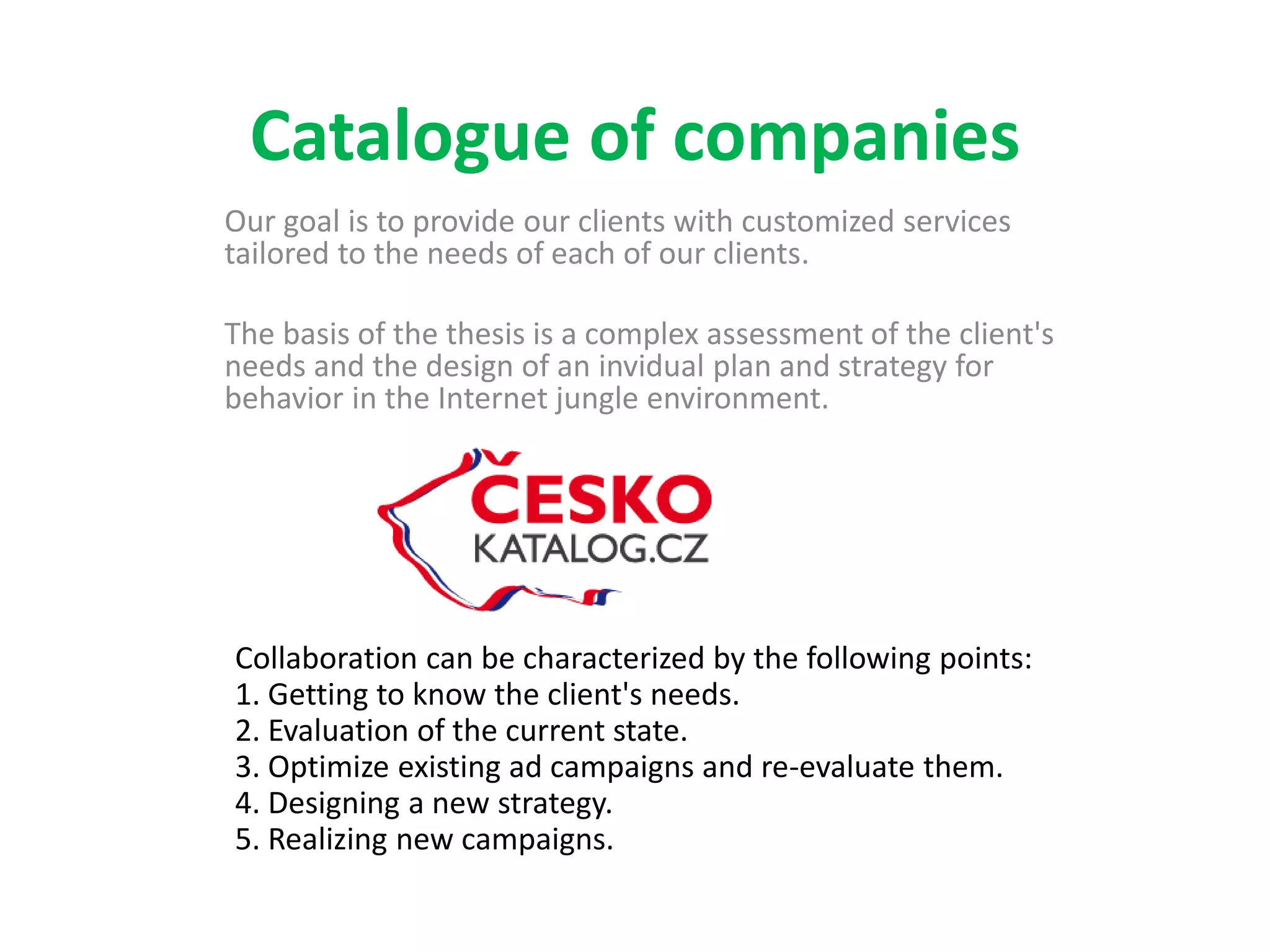 Catalogue of companies PPT