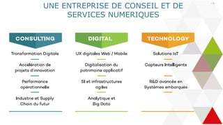 - 5 -
UNE ENTREPRISE DE CONSEIL ET DE
SERVICES NUMERIQUES
 