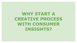 WHY START A
CREATIVE PROCESS
WITH CONSUMER
INSIGHTS?
 