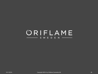 15/11/2015 Copyright ©2014 by Oriflame Cosmetics SA 26
 