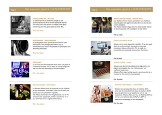 Pour commander, appeler le +212.6.18.88.69.05Page 5
SERVICE BARMAN / BARTENDERSERVICE BARMAN / BARTENDERSERVICE BARMAN / BARTENDERSERVICE BARMAN / BARTENDER
Le barman Altesso avec la verrerie et tout le matériel
de bar nécessaire, s'installent chez vous ou dans vos
locaux pour une prestation originale.
The Altesso bartender with the glassware and all the
necessary bar equipment, settle in your home or on
your premises for an original performance.
PHOTOGRAPHE / PHOTOGRAPHER
Le photographe vous permet d’immortaliser votre
événement. The photographer allows you to
immortalize your event. The photos are developed and
delivered personally
SERVICE DAME PIPI / WC LADY
La Dame Pipi est la personne chargé du bon
fonctionnement et de la bonne logistique des WC.
The Lady Pipi is the person in charge of the good
functioning and the good logistics of the WC.
DISCJOCKEY
Le DJ vous joue les meilleures sons selon vos goûts et
l’ambiance imposé. The DJ plays all kind of songs the
way you like and according to the atmosphere
Prix: Sur devis
Prix; Sur devis
Prix : Sur devis
Prix : Sur devis
Pour commander, appeler le +212.6.18.88.69.05Page 6
SERVICE PARFUMERIE / PERFUMERYSERVICE PARFUMERIE / PERFUMERYSERVICE PARFUMERIE / PERFUMERYSERVICE PARFUMERIE / PERFUMERY
Altesso vous propose des eaux de toilettes (EDT)
ainsi que les inconditionnels eaux de parfums (EDP)
pour se parfumer ou se reparfumer lors de vos
receptions. Altesso offers you Eau de Toilette (EDT) as
well as unconditional Eau de Parfum (EDP) to
perfume or re-emerge on your receptions.
SERVICE BUSINESS ROOMSERVICE BUSINESS ROOMSERVICE BUSINESS ROOMSERVICE BUSINESS ROOM
Altesso met à votre disposition des Mini PC ou des Ipad
dans un environnement connecté et corporate
(meubles). Altesso offers Mini PCs or Ipads in a
connected and corporate environment (furniture).
SERVICE MAITRE CHIENS / MASTER DOGS
Les Maîtres Chiens Altesso permettent une meilleure
sécurité grâce des agents de sécurité muni d’une race
canine pedigree.
The Altesso Master Dogs allow for better safety thanks
to security guards with a pedigree canine breed
SERVICE CIGARE / CIGARSERVICE CIGARE / CIGARSERVICE CIGARE / CIGARSERVICE CIGARE / CIGAR
Altesso vous permet des séances de dégustation de
cigare accompagné des nos hôtesses pour une
meilleure expérience.
Altesso offers cigar tasting sessions accompanied by a
hostess for the comfort of your guests.
Prix: Sur devis
Prix: Sur devis
Prix : Sur devis
Prix : Sur devis
 