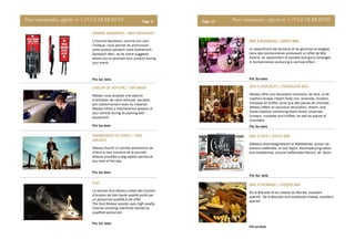 Pour commander, appeler le +212.6.18.88.69.05 Page 9
HOMME SANDWICH / MAN SANDWICHHOMME SANDWICH / MAN SANDWICHHOMME SANDWICH / MAN SANDWICHHOMME SANDWICH / MAN SANDWICH
L’homme Sandwich, comme son nom
l’indique, vous permet de promouvoir
votre produit pendant votre événement.
Sandwich Man, as its name suggests,
allows you to promote your product during
your event.
LAVEUR DE VOITURE / CAR WASHLAVEUR DE VOITURE / CAR WASHLAVEUR DE VOITURE / CAR WASHLAVEUR DE VOITURE / CAR WASH
Altesso vous propose une séance
d’entretien de votre vehicule pendant
son stationnement avec du materiel.
Altesso offers a maintenance session of
your vehicle during its parking with
equipment
PROMENEUR DE CHIEN / DOGPROMENEUR DE CHIEN / DOGPROMENEUR DE CHIEN / DOGPROMENEUR DE CHIEN / DOG
WALKERWALKERWALKERWALKER
Altesso fournit un service promeneur de
chiens a tout moment de le journée.
Altesso provides a dog walker service at
any time of the day.
OUDOUDOUDOUD
Le service Oud Altesso utilise des fumoirs
d’encens de trés haute qualité porté par
un personnel qualifié à cet effet.
The Oud Altesso service uses high quality
incense smoking machines carried by
qualified personnel.
Prix: Sur devis
Prix: Sur devis
Prix: Sur devis
Prix: Sur devis
Pour commander, appeler le +212.6.18.88.69.05Page 10
BAR A FROMAGE / CHEESE BARBAR A FROMAGE / CHEESE BARBAR A FROMAGE / CHEESE BARBAR A FROMAGE / CHEESE BAR
De la Biscotte et du cheese du Monde, excellent
apéritif. De la Biscotte and worldwide cheese, excellent
aperitif.
BAR A CHOCOLAT / CHOCOLATE BARBAR A CHOCOLAT / CHOCOLATE BARBAR A CHOCOLAT / CHOCOLATE BARBAR A CHOCOLAT / CHOCOLATE BAR
Altesso offre une decoration exclusive, de rêve, et de
tradition Suisse mêlant foret noir, brownies, fondant,
mousses et truffes, ainsi que des pieces de chocolat.
Altesso offers an exclusive decoration, dream, and
Swiss tradition combining black forest, brownies,
fondant, mousses and truffles, as well as pieces of
chocolate
BAR A BONBONS / CANDY BARBAR A BONBONS / CANDY BARBAR A BONBONS / CANDY BARBAR A BONBONS / CANDY BAR
un assortiment de bonbons et de gommes arrangées
dans des bonbonnières produisant un effet de fête
foraine. an assortment of candies and gums arranged
in bonbonnières producing a carnival effect.
BAR A CAFE / COFFE BARBAR A CAFE / COFFE BARBAR A CAFE / COFFE BARBAR A CAFE / COFFE BAR
Gâteaux accompagnateurs et Madeleines, autour de
saveurs caféinées, le tout façon. Accompanying cakes
and madeleines, around caffeinated flavors, all facon.
Prix: Sur devis
Prix: Sur devis
Prix: Sur devis
Prix sur devis
 