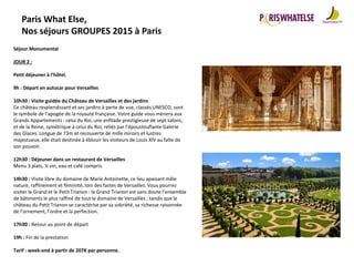 Catalogue produits groupes 2015 paris(est)