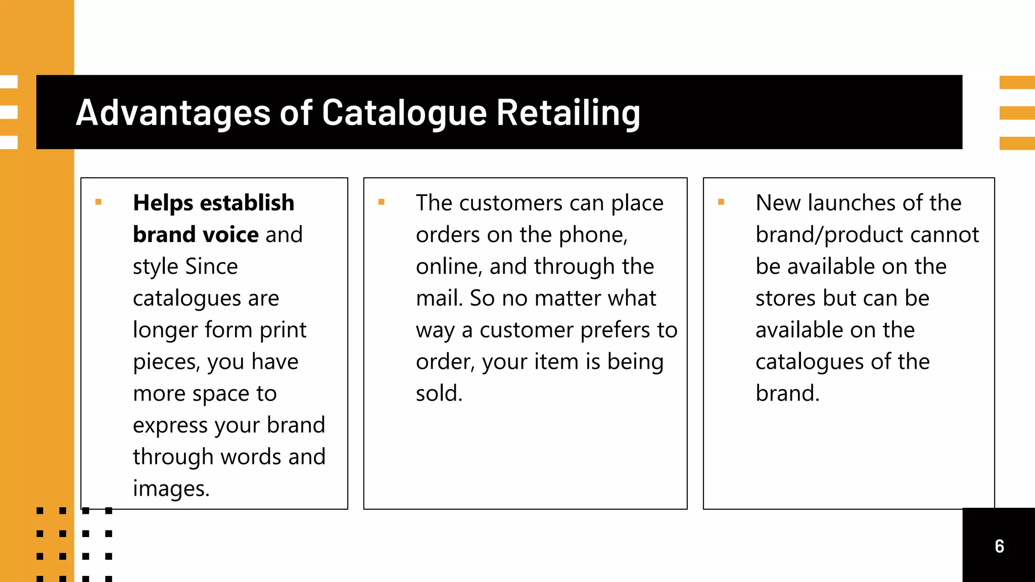 Catalogue retailing PPTX