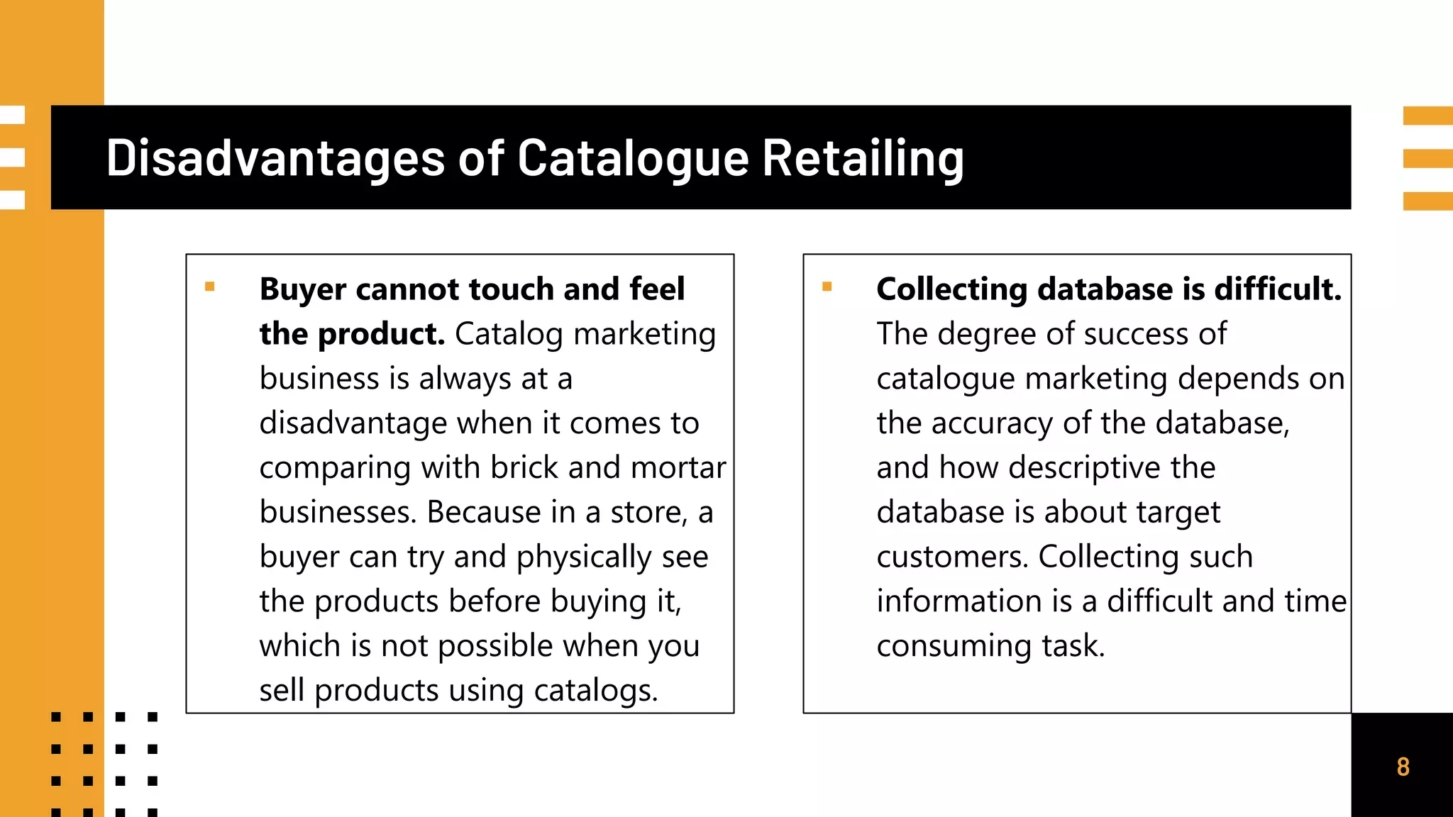 Catalogue retailing PPTX