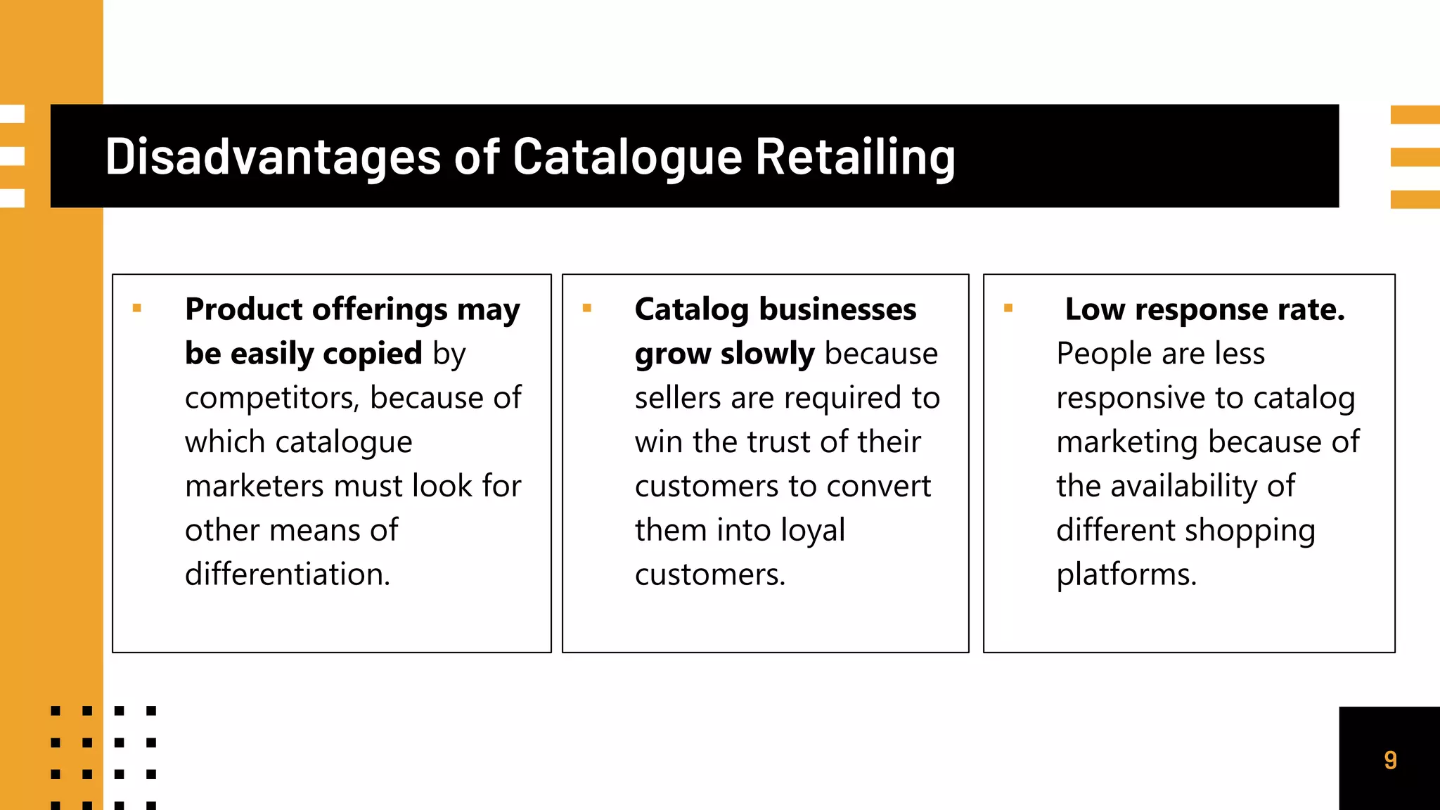 Catalogue retailing PPTX