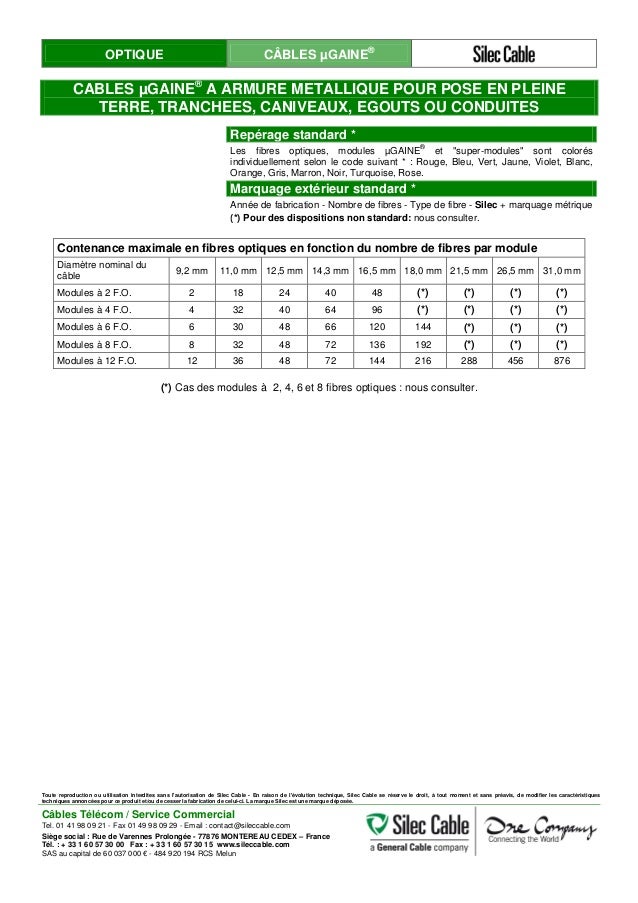 Catalogue Technique Fibre Optique