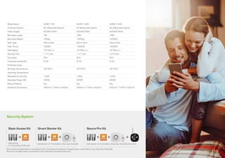 HUSKY 700
AC Sliding Gate Opener
AC230V 50Hz
7M
700Kg
Worm Gear
7000N
19.78cm/s
< 17.7 sec
20%
IP 44
-20~50°C
1.32A
305W
Key
250mm*174mm*323mm
HUSKY 1000
AC Sliding Gate Opener
AC230V 50Hz
10M
1000Kg
Worm Gear
10000N
19.78cm/s
< 17.7 sec
20%
IP 44
-20~50°C
1.85A
420W
Key
250mm*174mm*323mm
HUSKY 1200
AC Sliding Gate Opener
AC230V 50Hz
12M
1200KG
Worm Gear
12000N
19.78cm/s
< 27.3 sec
20%
IP 44
-20~50°C
1.94A
440W
Key
250mm*174mm*323mm
Model Name
Technical Feature
Power Supply
Max Gate Length
Max Gate Weight
Gear Type
Peak Thrust
Gate Speed
Opening Time
Duty Cycle
Protection Grade (IP)/
Protection Class
Working Temperature/
Operating Temperature
Absorbed Current (A)
Absorbed Power (W)
Manual Release
Enclosure Dimensions
www.tmt-automation.com 10
Security System
Basic Access Kit (gate opener, transmitters 2 pcs, Chow App). Smart Starter Kit (gate opener, transmitters 2 pcs, Chow App, Chow Bell).
Secure Pro Kit (gate opener, transmitters 2 pcs, Chow App, Chow Bell, Chow Cam).
Basic Access Kit Smart Starter Kit Secure Pro Kit
+ + + + + +
Gate Opener,
2x Transmitters, Chow! app
Gate Opener, 2x Transmitters, Chow! app, Chow Bell Gate Opener, 2x Transmitters, Chow! app, Chow Bell, Chow Cam
 