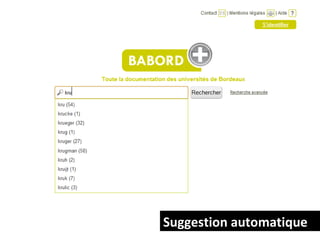 Suggestion automatique
 
