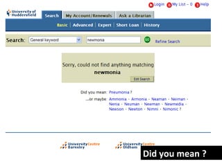 Enssib - 22 septembre 2009
                             Did you mean ?
 