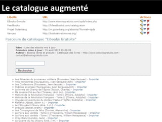 Le catalogue augmenté
 